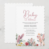 Australische botanische babyshower uitnodiging (Voorkant / Achterkant)
