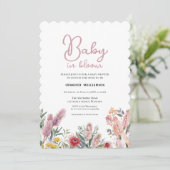 Australische botanische babyshower uitnodiging (Staand voorkant)