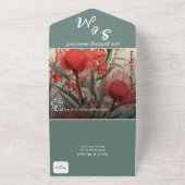 Australische Botanische Waratah All In One Uitnodiging (Buitenkant)