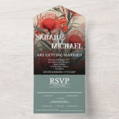 Australische Botanische Waratah All In One Uitnodiging (Binnen)