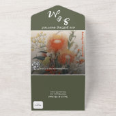 Australische Botanische Waratah All In One Uitnodiging (Buitenkant)