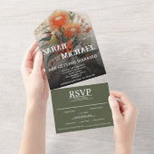 Australische Botanische Waratah All In One Uitnodiging (Afscheurbaar)