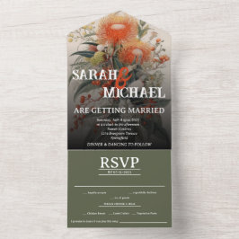 Australische Botanische Waratah All In One Uitnodiging