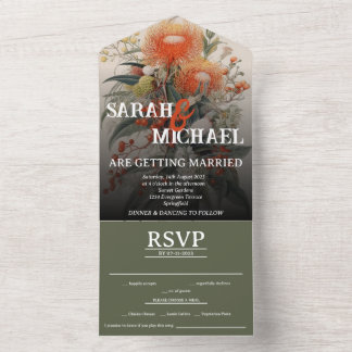 Australische Botanische Waratah All In One Uitnodiging