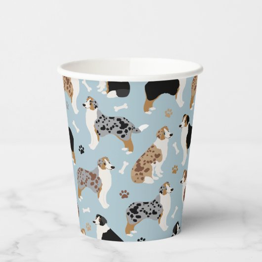 Australische Botten van schapenhouderij en poespap Papieren Bekers (Links)