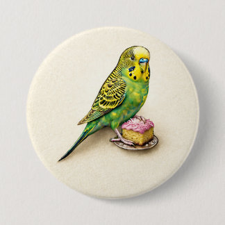 Australische Budgie Roze Lamington Grote Badge Pin Ronde Button 7,6 Cm