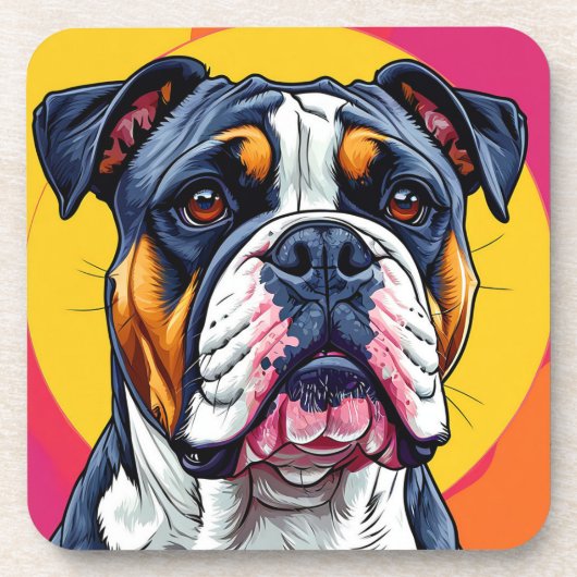Australische Bulldog hond Bier Onderzetter (Voorkant)