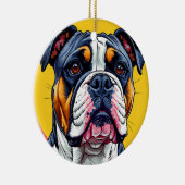 Australische Bulldog hond Keramisch Ornament (Rechts)