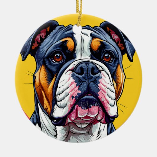 Australische Bulldog hond Keramisch Ornament (Voorkant)