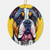 Australische Bulldog hond Keramisch Ornament (Links)