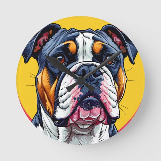 Australische Bulldog hond Ronde Klok (Voorkant)