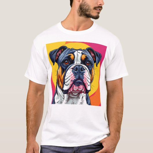 Australische Bulldog hond T-shirt (Voorkant)