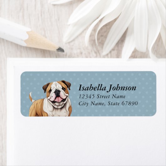 Australische Bulldog retour adreslabels Etiket (Insitu)