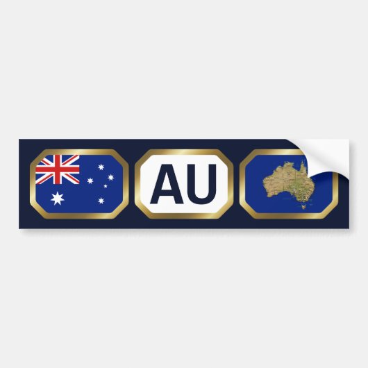 Australische Bumpersticker van de vlaggenkaartcode (Voorkant)