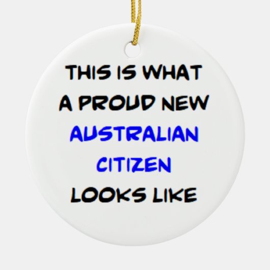 Australische burger, trotse nieuwe keramisch ornament (Voorkant)