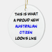 Australische burger, trotse nieuwe keramisch ornament (Links)