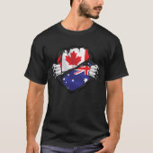 Australische Canadese handschoenen met een vlag T-shirt (Voorkant)