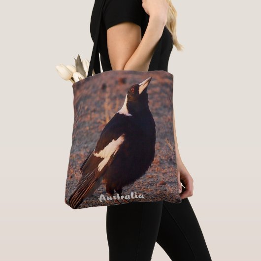 Australische canvas tas Magpie (Dichtbij)