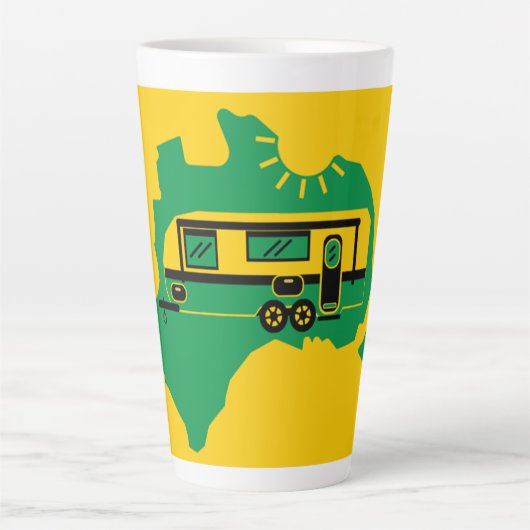 Australische Caravan Kamperen Latte Mok (Voorkant)