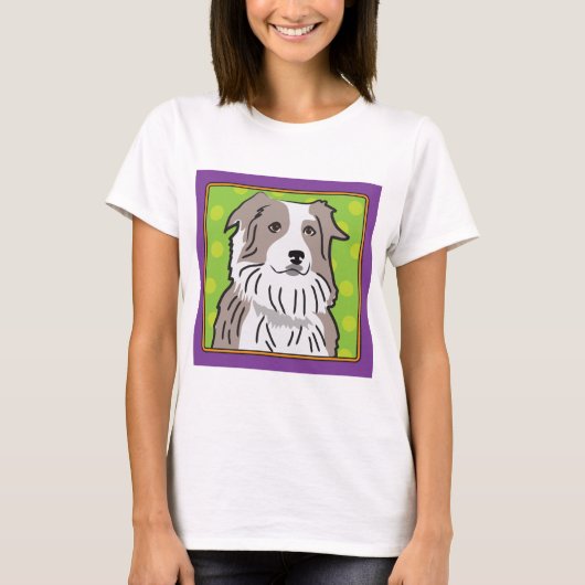 Australische Cartoon Shepherd T-shirt (Voorkant)