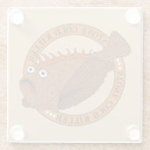 Australische Cartoon van het rif van de vis van Fu Glazen Onderzetter (Achterkant)