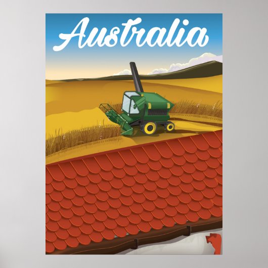 Australische cartoon voor de oogst poster (Voorkant)