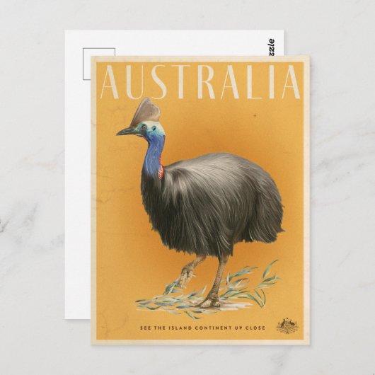  Australische Cassowary-reisposter Briefkaart (Voorkant / Achterkant)