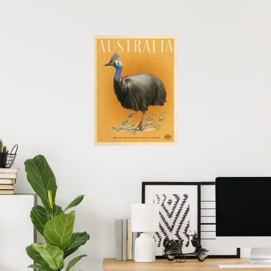  Australische Cassowary-reisposter Poster (Thuiskantoor)
