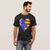 Australische Catalaanse Vlag Hart T-shirt (Voorkant volledig)
