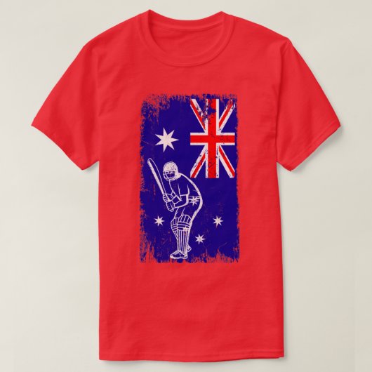 Australische cricket Player T-shirt (Design voorkant)