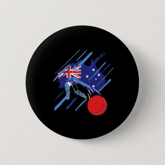 Australische cricketfan of -speler  ronde button 5,7 cm (Voorkant)