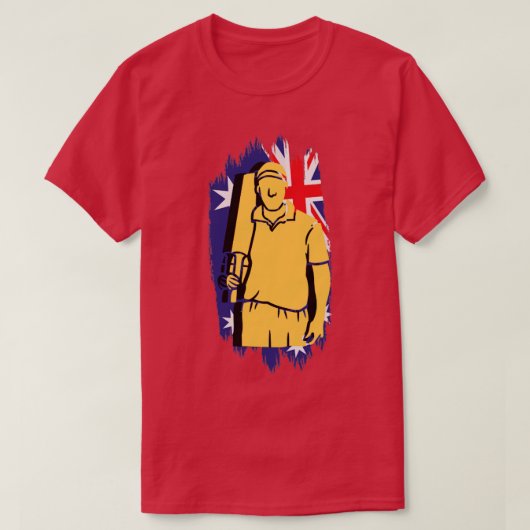 Australische cricketspeler t-shirt (Design voorkant)