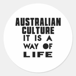 AUSTRALISCHE CULTUUR IS EEN LEVENSMIDDEL RONDE STICKER