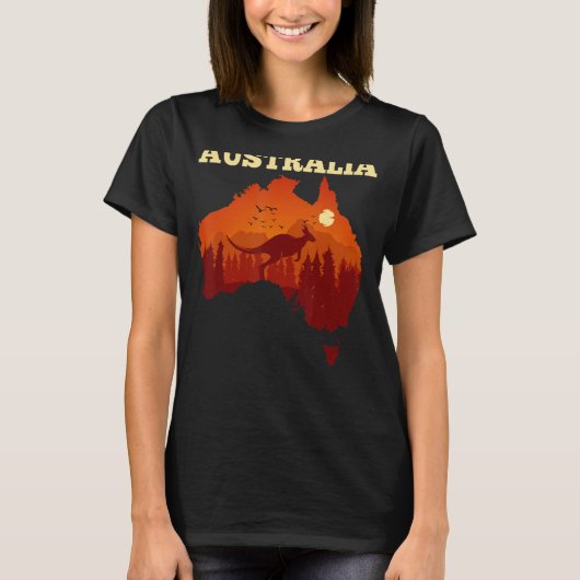 Australische dag Australische plattegrond T-shirt (Voorkant)