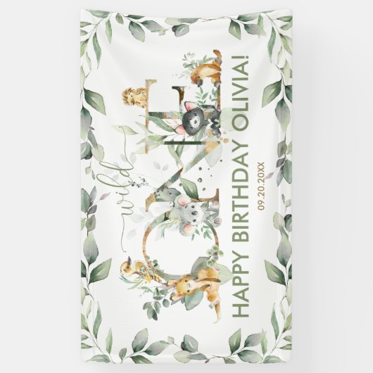 Australische dieren 1e verjaardag welkom achtergro spandoek (Verticaal)