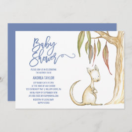 Australische dieren | Baby shower Kangaroo en Joey Kaart