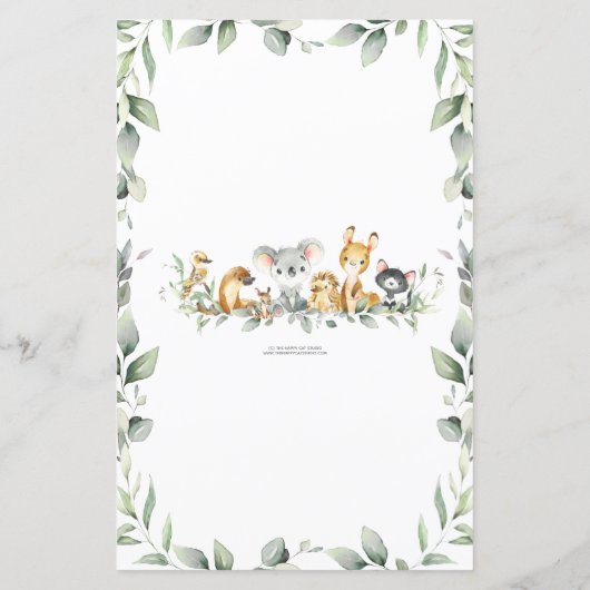 Australische dieren Baby shower over of onder de g (Achterkant)