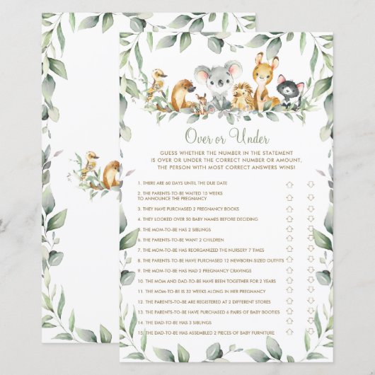 Australische dieren Baby shower over of onder de g (Voorkant / Achterkant)