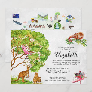 Australische Dieren Baby Shower Uitnodiging per Po