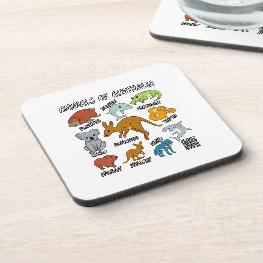 Australische dieren bier onderzetter (Linkerzijde)
