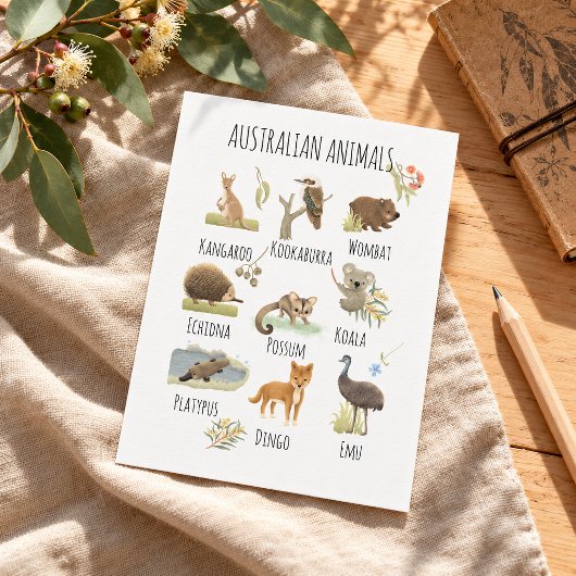 Australische dieren briefkaart