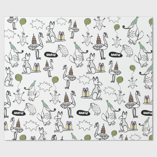 Australische dieren die op maat zijn gekleurd cadeaupapier (Vlak)