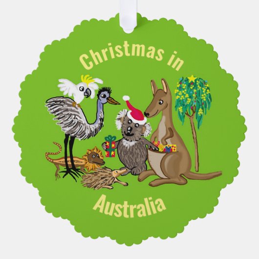 Australische dieren en Santa Koala Ornament Kaart (Voorkant)