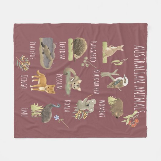 Australische dieren fleece deken (Voorkant (Horizontaal))