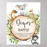 Australische dieren Greenery Baby Diaper Raffle