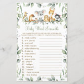 Australische dieren Greenery Baby Word Scramble (Voorkant)