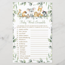 Australische dieren Greenery Baby Word Scramble