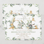 Australische dieren groen 1e verjaardag wild één kaart (Voorkant / Achterkant)