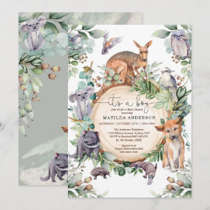 Australische dieren groen eucalyptus Baby shower Kaart