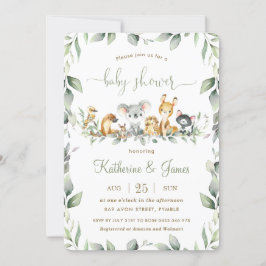 Australische dieren groene baby shower neutraal kaart